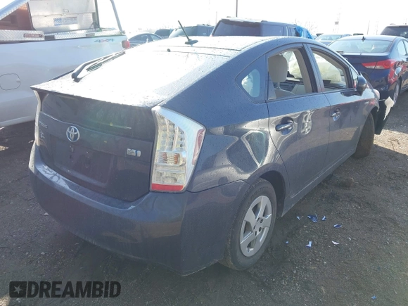 2011 Toyota Prius I with VIN JTDKN3DU4B1377629, listed as a IAAI auction lot 41994624 with 120,950 mi miles and . Bid and sale history available at DreamBid. Image 4.