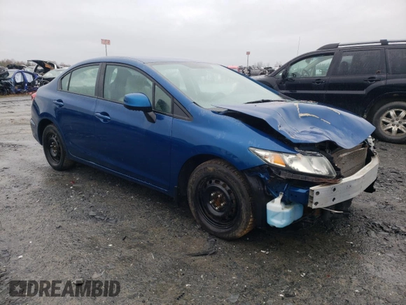 2013 Honda Civic LX with VIN 2HGFB2F43DH001916, listed as a Copart auction lot 54666895 with 127,158 mi miles and Salvage title. Bid and sale history available at DreamBid. Image 4.