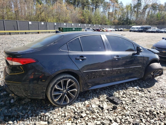 2020 Toyota Corolla SE with VIN JTDS4RCE2LJ004266, listed as a Copart auction lot 52421885 with 81,964 mi miles and Salvage Title. Bid and sale history available at carsss.com. Image 3.