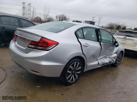 2014 Honda Civic Sedan EX-L with VIN 19XFB2F99EE008232, listed as a Copart auction lot 42813785 with 105,906 mi miles and Salvage Title. Bid and sale history available at carsss.com. Image 3.