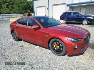 2019 Genesis G70 Advanced with VIN KMTG34LE5KU031794, listed as a Copart auction lot 56139885 with 34,873 mi miles and Salvage title. Bid and sale history available at DreamBid. Image 4.