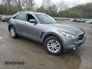 2015 Infiniti QX70 with VIN JN8CS1MW2FM482942, listed as a Copart auction lot 54245025 with 108,314 mi miles and Salvage Title. Bid and sale history available at DreamBid. Image 4.