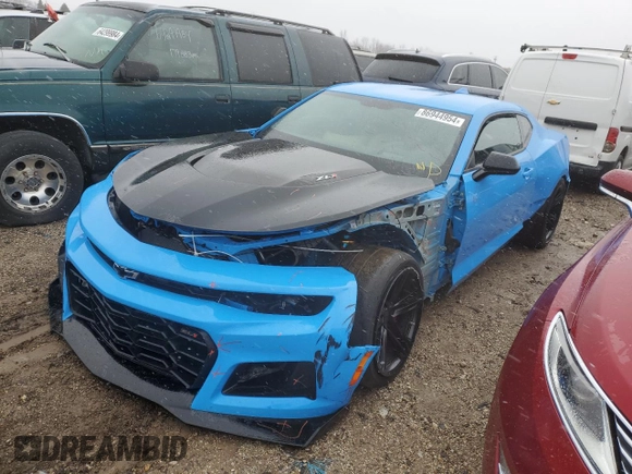 2022 Chevrolet Camaro ZL1 with VIN 1G1FJ1R69N0128290, listed as a Copart auction lot 86944954 with 6,478 mi miles and Salvage Title. Bid and sale history available at carsss.com. Image 1.
