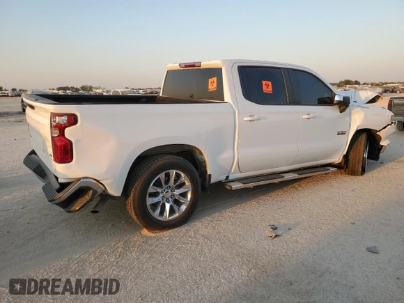 2022 Chevrolet Silverado 1500 LT with VIN 1GCPACED2NZ579651, listed as a Copart auction lot 75667024 with 0 mi miles and Salvage Title. Bid and sale history available at carsss.com. Image 3.