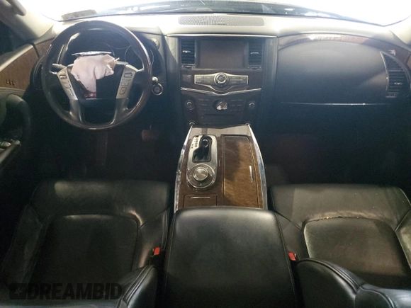 2015 Infiniti QX80 with VIN JN8AZ2NE7F9080402, listed as a Copart auction lot 52141295 with 0 mi miles and Salvage Title. Bid and sale history available at carsss.com. Image 8.
