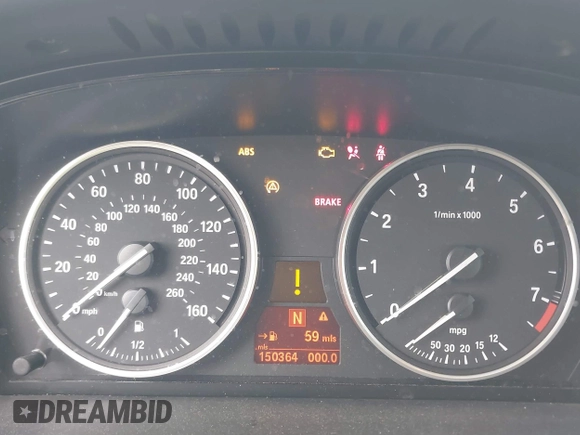 2010 BMW 5 Series 535i with VIN WBANW1C58AC165647, listed as a IAAI auction lot 41741427 with 150,364 mi miles and . Bid and sale history available at carsss.com. Image 7.