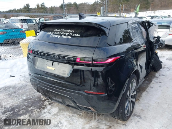 2025 Land Rover Range Rover Evoque Dynamic SE with VIN SALZL2FX5SH265606, listed as a IAAI auction lot 41598302 with 696 mi miles. Bid and sale history available at carsss.com. Image 4.