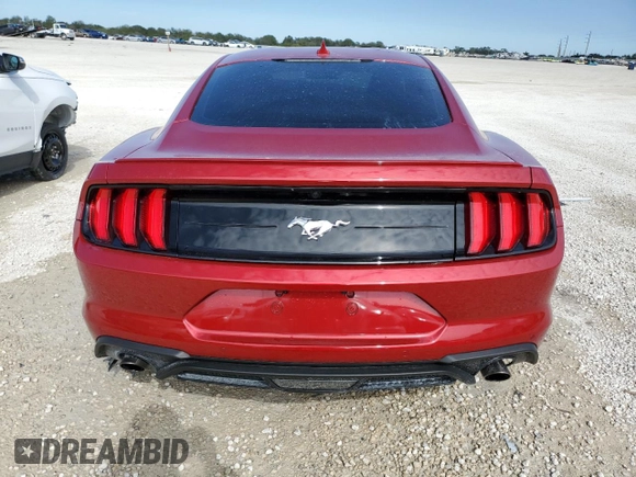 2021 Ford Mustang EcoBoost with VIN 1FA6P8TH8M5150250, listed as a Copart auction lot 38805533 with 23,804 mi miles. Bid and sale history available at carsss.com. Image 6.