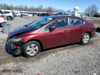 2014 Honda Civic Sedan LX with VIN 19XFB2F54EE211199, listed as a Copart auction lot 50183455 with 86,196 mi miles and Salvage Title. Bid and sale history available at carsss.com. Image 1.