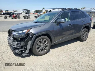 2025 Toyota RAV4 Hybrid XLE Premium with VIN JTMB6RFV8SD152327, listed as a Copart auction lot 53573615 with 12,830 mi miles and Salvage title. Bid and sale history available at DreamBid. Image 1.