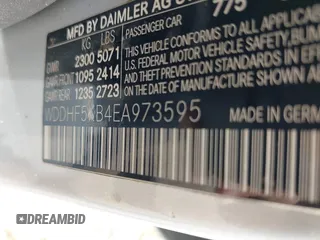 2014 Mercedes-Benz E 350 Sport with VIN WDDHF5KB4EA973595, listed as a IAAI auction lot 42125379 with 162,320 mi miles and . Bid and sale history available at DreamBid. Image 9.