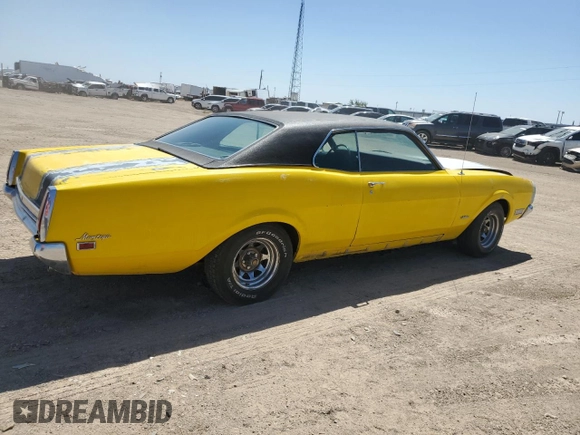 1969 Mercury Montego z VIN 9H07H553144, wystawiony jako Copart lot #67715274 z przebiegiem 97 900 mil mil oraz Szkoda całkowita • Salvage title. Historia ofert i sprzedaży dostępna na DreamBid. Obrazek 3.