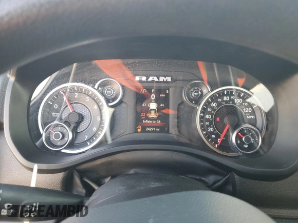 2023 Ram 1500 Tradesman with VIN 1C6RRFCG2PN631569, listed as a Copart auction lot 45149775 with 24,291 mi miles and Clean title. Bid and sale history available at DreamBid. Image 9.