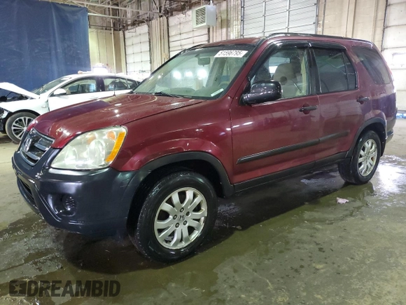 2006 Honda CR-V EX with VIN SHSRD78836U438836, listed as a Copart auction lot 51596795 with 186,974 mi miles and Salvage Title. Bid and sale history available at carsss.com. Image 1.