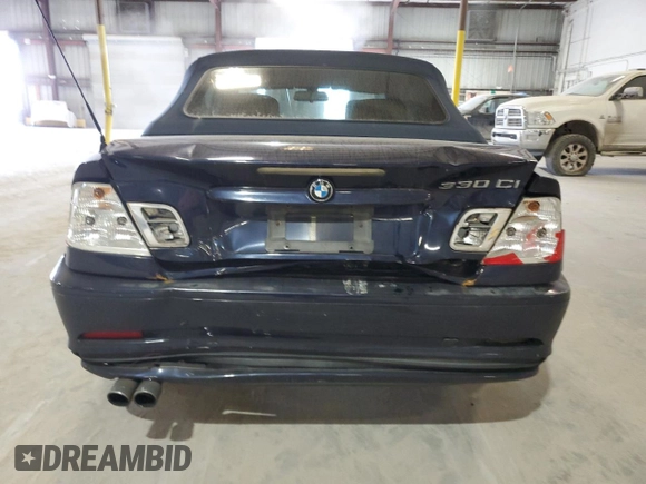 2003 BMW 3 Series 330Ci with VIN WBABS53423JU98101, listed as a Copart auction lot 85335144 with 106,581 mi miles and Salvage Title. Bid and sale history available at carsss.com. Image 6.
