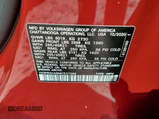 2021 Volkswagen Atlas SEL Premium R-Line with VIN 1V2FR2CA5MC537286, listed as a Copart auction lot 61811244 with 76,269 mi miles and Salvage title. Bid and sale history available at DreamBid. Image 13.