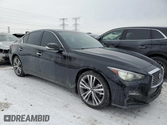 2021 Infiniti Q50 Signature Edition with VIN JN1EV7CR2MM751399, listed as a Copart auction lot 45422675 with 40,227 mi miles and Salvage title. Bid and sale history available at DreamBid. Image 4.