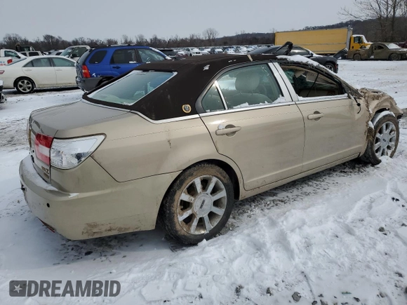 2008 Lincoln MKZ with VIN 3LNHM28T98R634903, listed as a Copart auction lot 45312185 with Not Provided miles and Salvage Title. Bid and sale history available at carsss.com. Image 3.