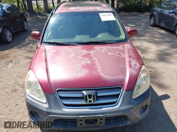 2006 Honda CR-V EX with VIN SHSRD78866U425580, listed as a IAAI auction lot 42227089 with 153,425 mi miles and . Bid and sale history available at carsss.com. Image 6.