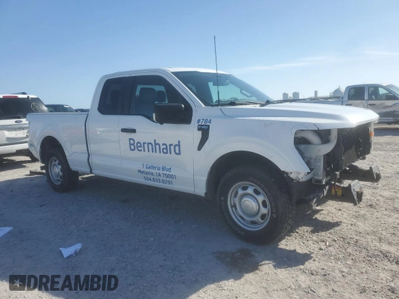 2021 Ford F-150 XL with VIN 1FTEX1C59MFD09404, listed as a Copart auction lot 87176314 with 93,801 mi miles and Salvage title. Bid and sale history available at DreamBid. Image 4.
