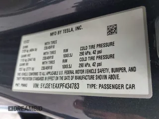 2023 Tesla Model 3 с VIN 5YJ3E1EAXPF434783, выставлен на аукционе IAAI как лот 42396072 с пробегом 17 054 миль миль и . История ставок и продаж доступна на DreamBid. Изображение 9.