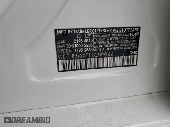 2008 Mercedes-Benz E 350 Luxury z VIN WDBUF56X88B250022, wystawiony jako Copart lot #59788895 z przebiegiem 110 565 mil mil oraz Szkoda całkowita • Salvage title. Historia ofert i sprzedaży dostępna na DreamBid. Obrazek 12.