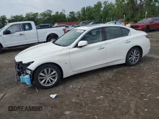 2015 Infiniti Q50 Premium with VIN JN1BV7AR8FM421355, listed as a Copart auction lot 57249905 with 138,156 mi miles and Salvage title. Bid and sale history available at DreamBid. Image 1.