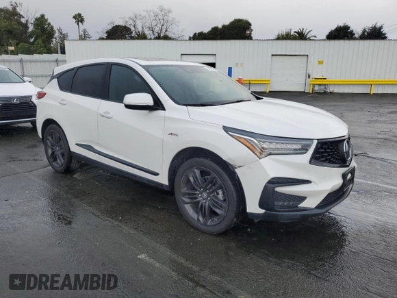 2021 Acura RDX w/A-Spec Package with VIN 5J8TC2H60ML010963, listed as a Copart auction lot 44307295 with 45,596 mi miles and Salvage Title. Bid and sale history available at carsss.com. Image 4.