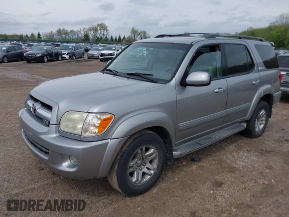 2005 Toyota Sequoia Limited with VIN 5TDBT48AX5S257546, listed as a IAAI auction lot 42173887 with 158,618 mi miles and . Bid and sale history available at DreamBid. Image 2.