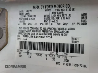 2022 Ford Transit Connect XL z VIN NM0LS6S24N1507734, wystawiony jako Copart lot #83630024 z przebiegiem 45 203 mil mil oraz Szkoda całkowita • Salvage title. Historia ofert i sprzedaży dostępna na DreamBid. Obrazek 14.