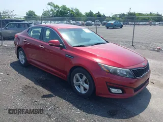 2015 Kia Optima LX z VIN 5XXGM4A72FG407864, wystawiony jako IAAI lot #42295392 z przebiegiem 177 485 mil mil oraz . Historia ofert i sprzedaży dostępna na DreamBid. Obrazek 1.