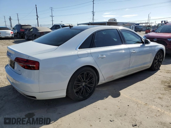 2015 Audi A8 3.0T with VIN WAU3GAFD8FN005271, listed as a Copart auction lot 64262595 with 88,931 mi miles and Salvage title. Bid and sale history available at DreamBid. Image 3.