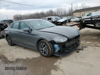 2022 Hyundai Sonata Hybrid Blue with VIN KMHL24JJ2NA037604, listed as a Copart auction lot 41190964 with 16,490 mi miles and Salvage Title. Bid and sale history available at carsss.com. Image 4.