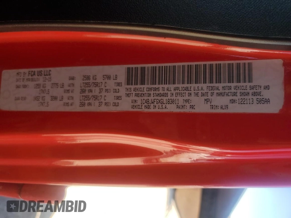 2016 Jeep Wrangler Unlimited Rubicon with VIN 1C4BJWFGXGL183011, listed as a Copart auction lot 42310535 with 165,227 mi miles and Salvage title. Bid and sale history available at DreamBid. Image 16.