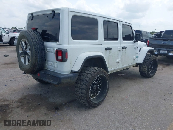 2020 Jeep Wrangler Unlimited Sahara High Altitude z VIN 1C4HJXEG2LW265227, wystawiony jako IAAI lot #42270274 z przebiegiem 77 534 mil mil oraz . Historia ofert i sprzedaży dostępna na DreamBid. Obrazek 4.