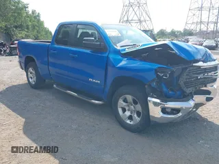 2021 Ram 1500 Big Horn with VIN 1C6RRFBG0MN646763, listed as a IAAI auction lot 42596086 with 39,438 mi miles and . Bid and sale history available at DreamBid. Image 1.