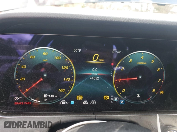 2021 Mercedes-Benz E-Class E 350 with VIN W1KZF8EB7MA902018, listed as a Copart auction lot 50579785 with 44,552 mi miles and Salvage Title. Bid and sale history available at carsss.com. Image 9.