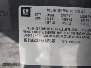 2015 Chevrolet Malibu LS with VIN 1G11A5SLXFF146846, listed as a IAAI auction lot 41631658 with 113,843 mi miles. Bid and sale history available at carsss.com. Image 9.