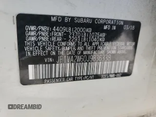 2018 Subaru WRX STI Launch с VIN JF1VA2W60J9836338, выставлен на аукционе Copart как лот 55125735 с пробегом 96 071 миль миль и Списание • Salvage title. История ставок и продаж доступна на DreamBid. Изображение 12.