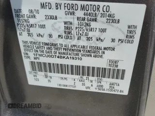 2011 Ford Escape XLT with VIN 1FMCU0D74BKA19310, listed as a Copart auction lot 52360255 with 232,575 mi miles and Salvage Title. Bid and sale history available at carsss.com. Image 14.