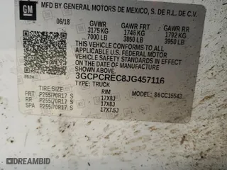 2018 Chevrolet Silverado 1500 LT with VIN 3GCPCREC8JG457116, listed as a Copart auction lot 45709975 with 123,061 mi miles and Salvage Title. Bid and sale history available at carsss.com. Image 14.