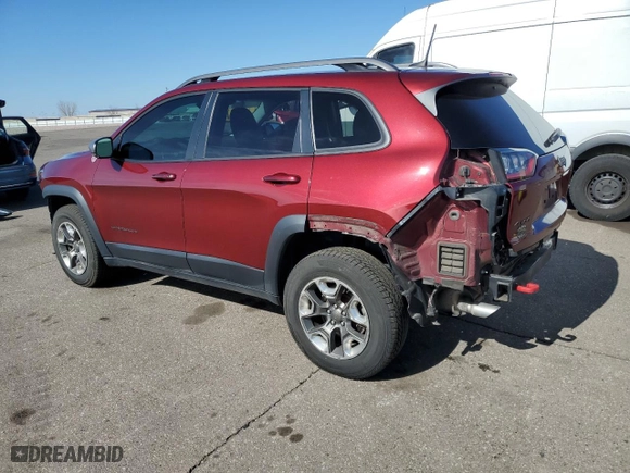 2019 Jeep Cherokee Trailhawk with VIN 1C4PJMBX2KD362582, listed as a Copart auction lot 49873235 with 87,088 mi miles and Salvage Title. Bid and sale history available at carsss.com. Image 2.