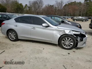 2015 Infiniti Q50 Premium with VIN JN1BV7AR3FM411834, listed as a Copart auction lot 48333555 with 129,346 mi miles and Salvage Title. Bid and sale history available at carsss.com. Image 4.