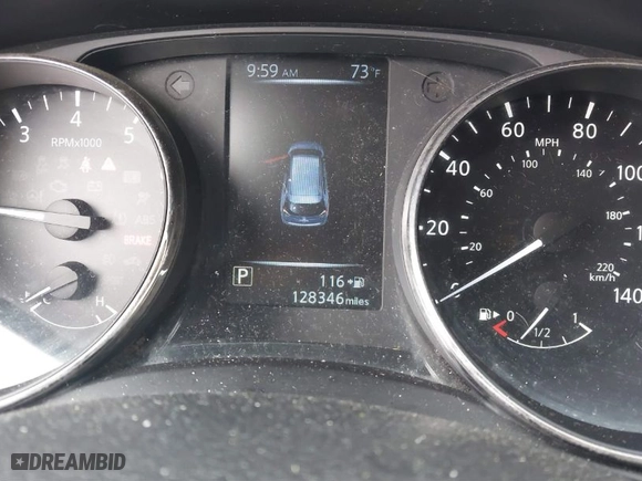 2017 Nissan Rogue SV with VIN KNMAT2MT6HP510531, listed as a IAAI auction lot 41475988 with 128346 miles. Bid and sale history available at carsss.com. Image 7.