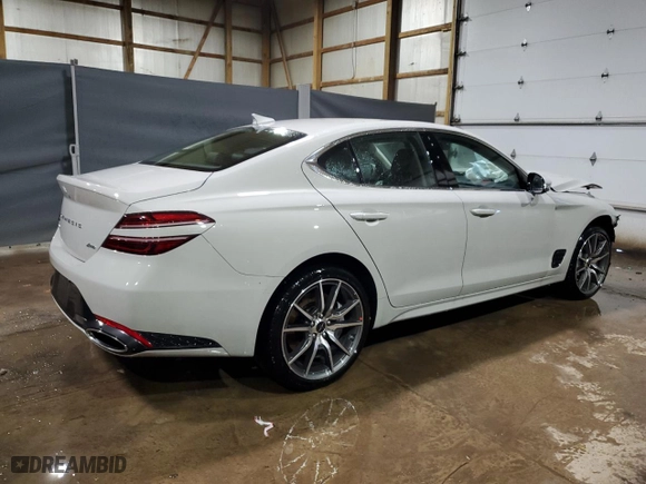 2025 Genesis G70 2.5T with VIN KMTG34SC1SU152015, listed as a Copart auction lot 85240954 with 3,378 mi miles and Salvage Title. Bid and sale history available at carsss.com. Image 3.