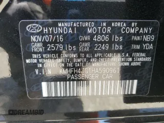 2017 Hyundai Azera Limited z VIN KMHFH4JG1HA590961, wystawiony jako Copart lot #57358035 z przebiegiem 66 985 mil mil oraz Szkoda całkowita • Salvage title. Historia ofert i sprzedaży dostępna na DreamBid. Obrazek 12.