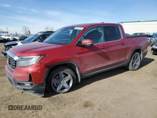 2022 Honda Ridgeline RTL-E with VIN 5FPYK3F71NB502955, listed as a Copart auction lot 50621385 with 45,912 mi miles and Salvage Title. Bid and sale history available at DreamBid. Image 1.
