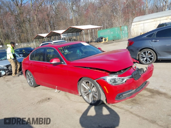 2017 BMW 3 Series 330i with VIN WBA8B9C32HK884916, listed as a IAAI auction lot 41877184 with 118,854 mi miles. Bid and sale history available at carsss.com. Image 1.