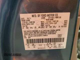 2011 Ford Escape Hybrid with VIN 1FMCU5K30BKC19663, listed as a Copart auction lot 63688205 with 176,376 mi miles and Clean title. Bid and sale history available at DreamBid. Image 13.
