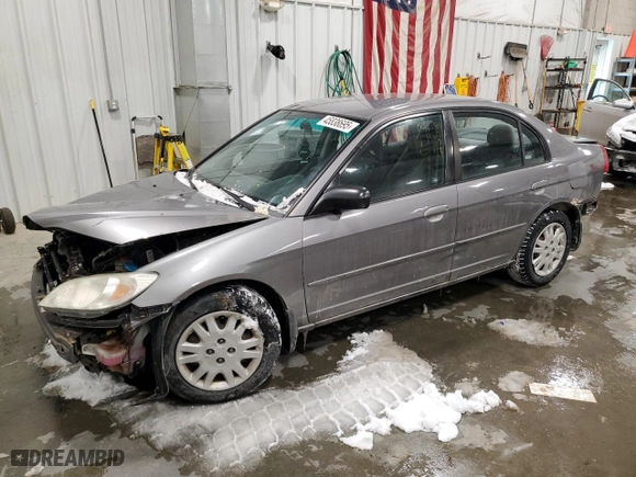 2005 Honda Civic Sdn LX with VIN 1HGES16595L023485, listed as a Copart auction lot 45838695 with 204,502 mi miles and Non Repairable. Bid and sale history available at carsss.com. Image 1.